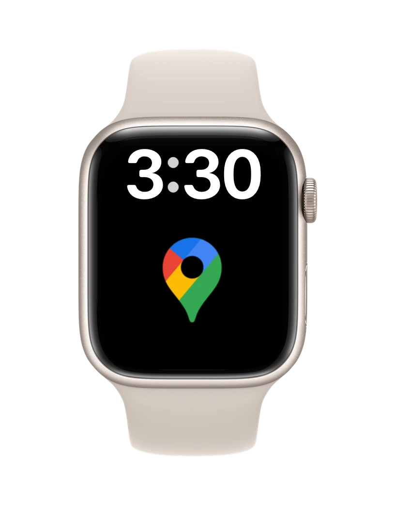 Google Maps on the large watch face